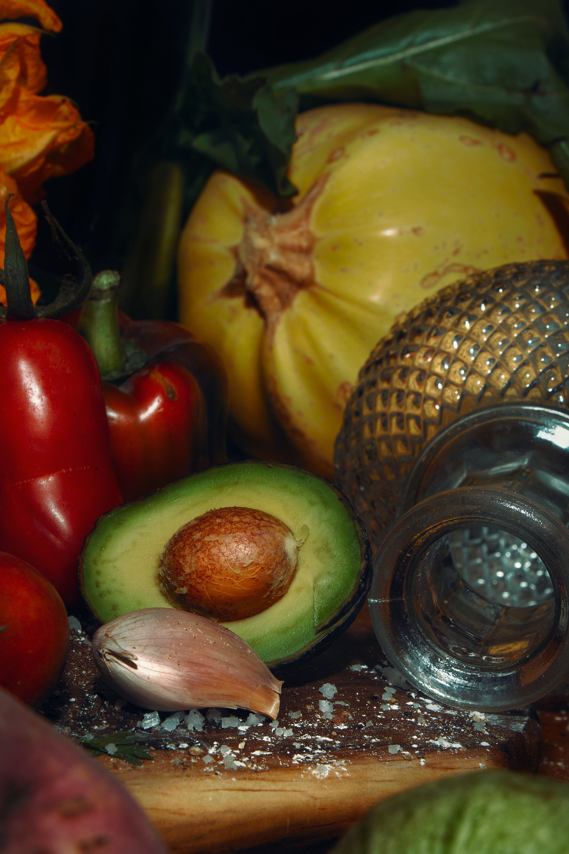 Naturaleza muerta con ingredientes de temporada de la FeriaMX